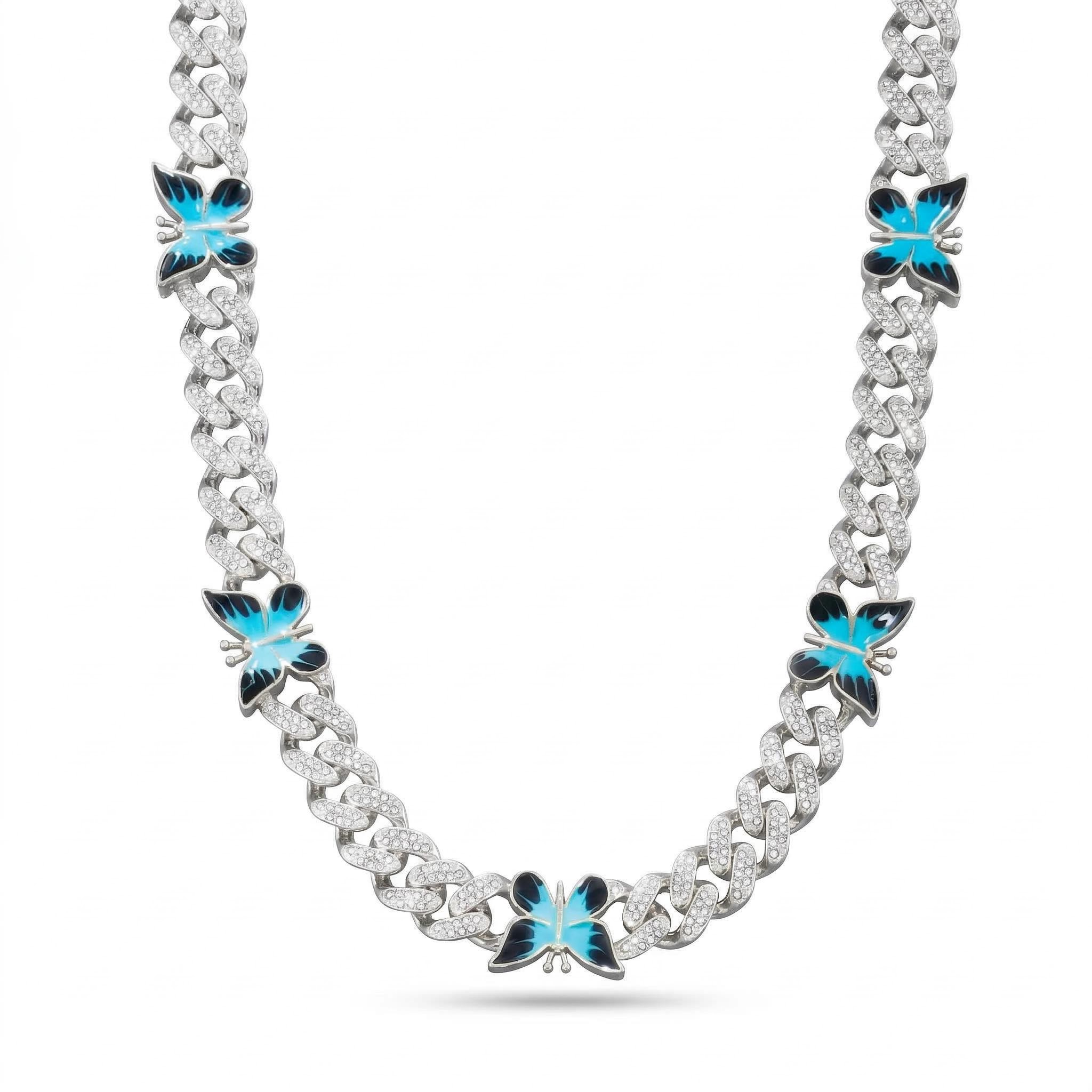 Butterfly 12mm Iced Cuban Chain in Gold