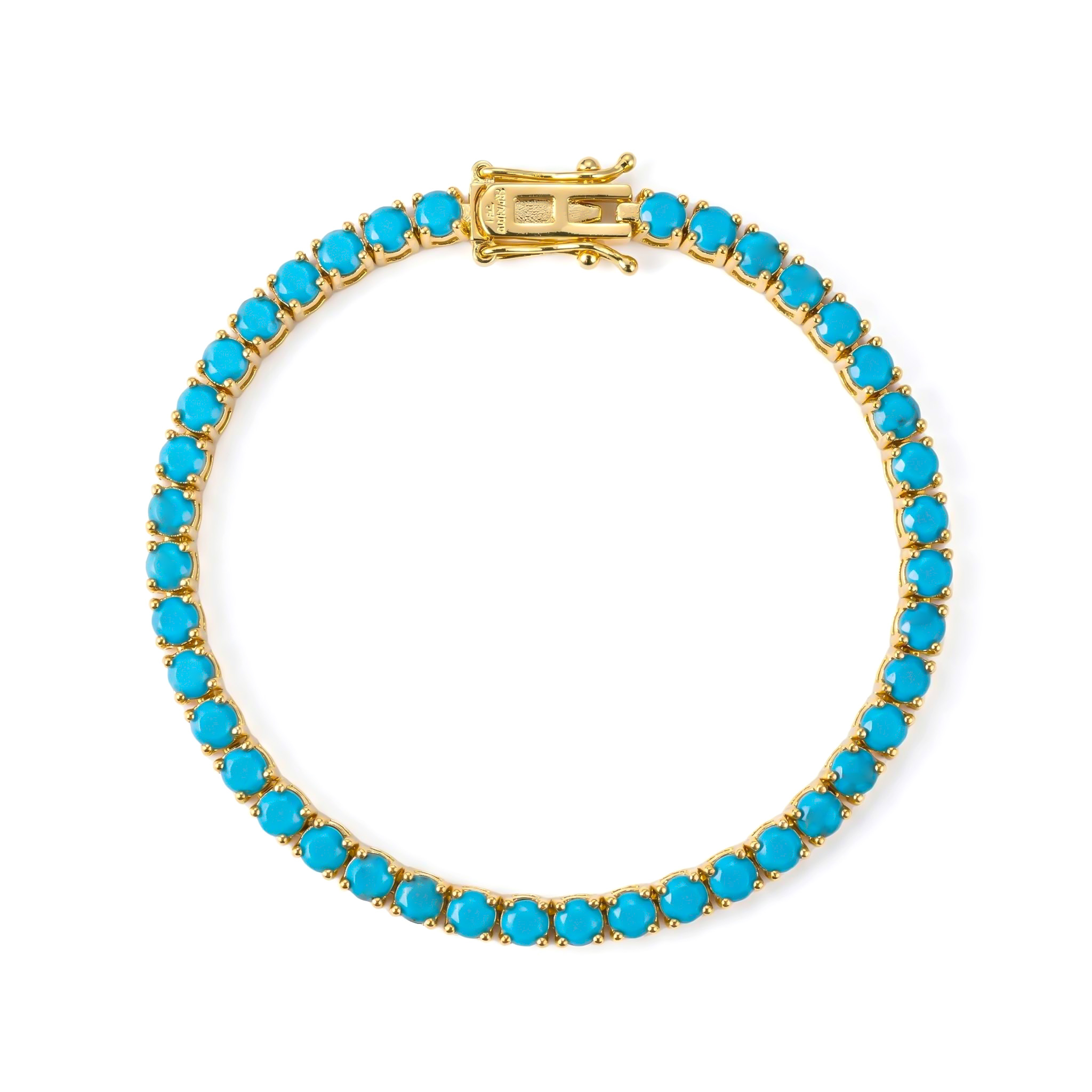 3mm Turquoises Paved Tennis Chain Bracelet