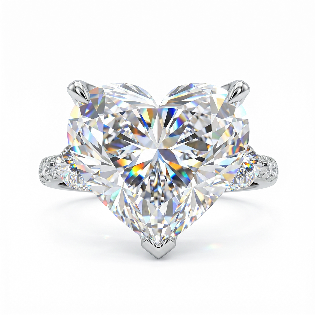  3-Stones Forever Love Heart Cut S925 Silver Ring