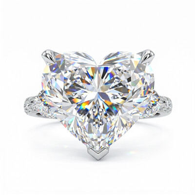  3-Stones Forever Love Heart Cut S925 Silver Ring