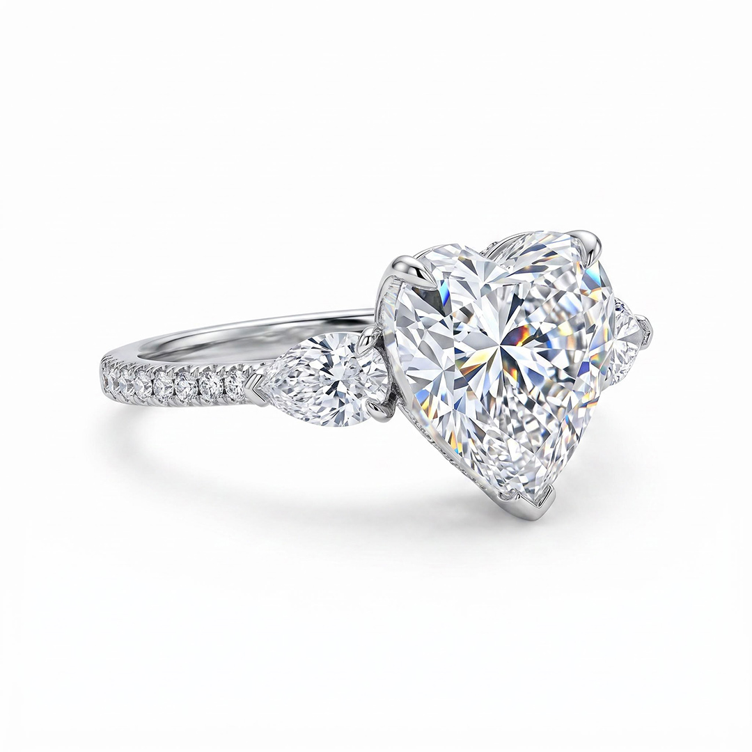  3-Stones Forever Love Heart Cut S925 Silver Ring