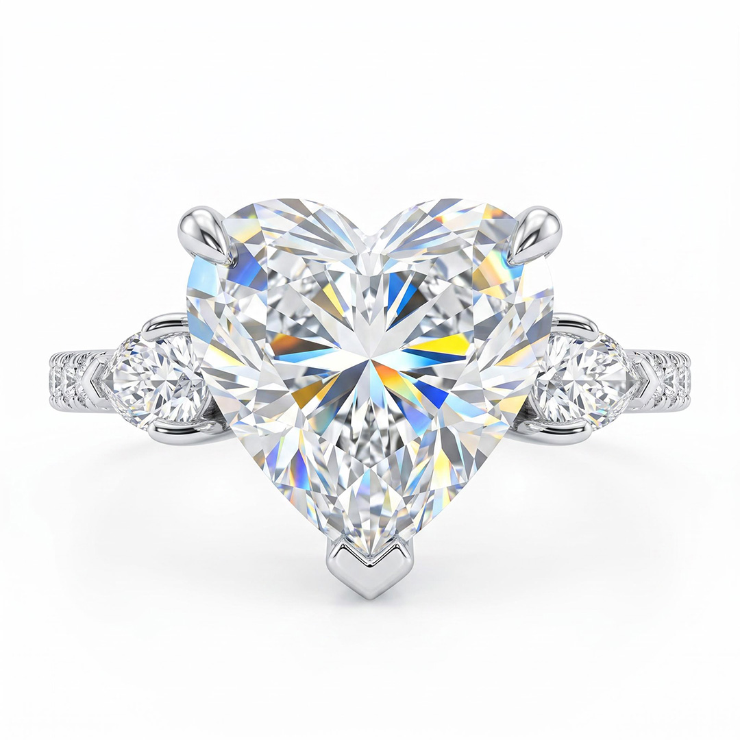  3-Stones Forever Love Heart Cut S925 Silver Ring