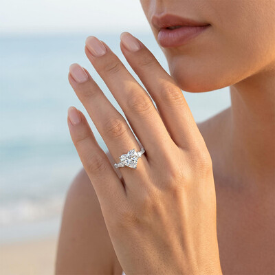  3-Stones Forever Love Heart Cut S925 Silver Ring