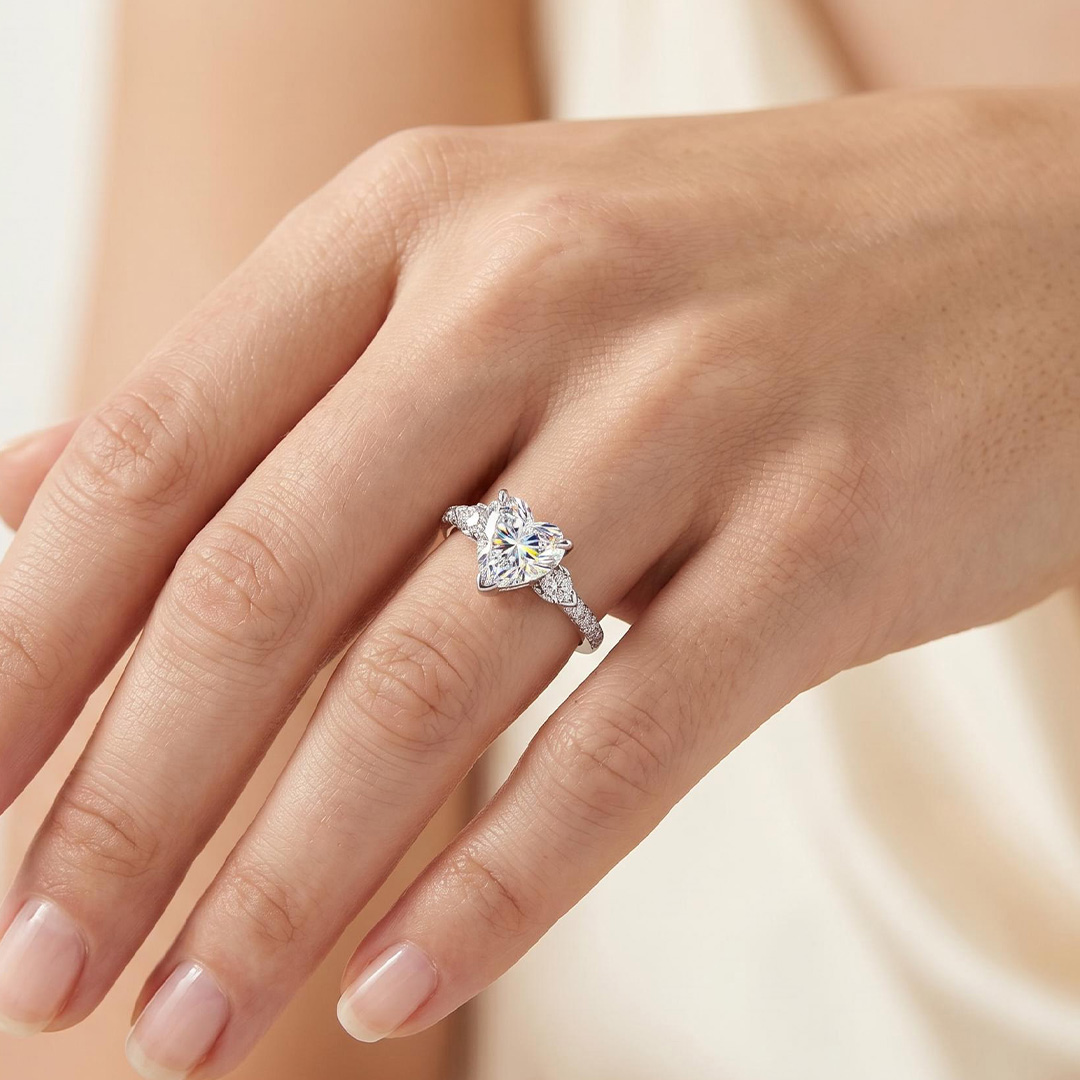  3-Stones Forever Love Heart Cut S925 Silver Ring