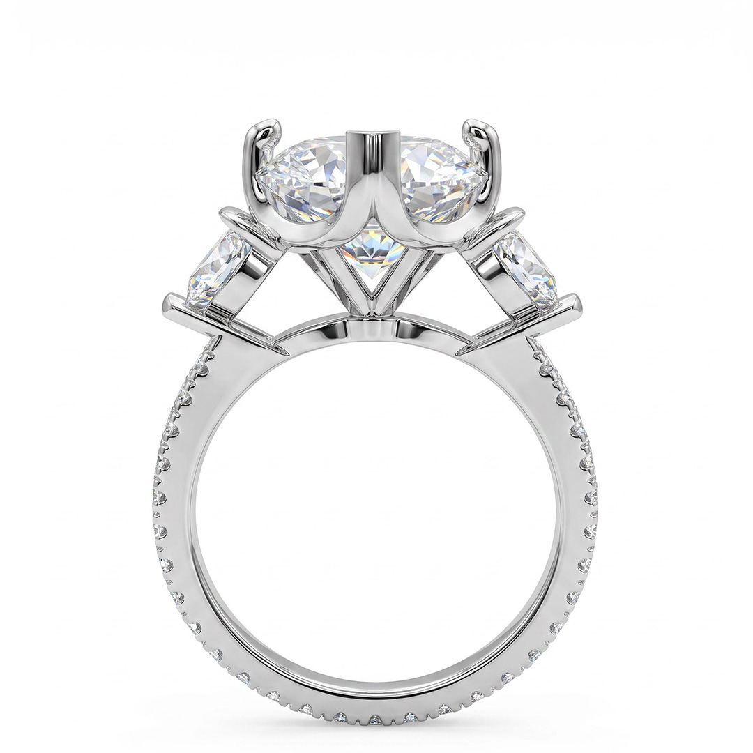  3-Stones Forever Love Heart Cut S925 Silver Ring