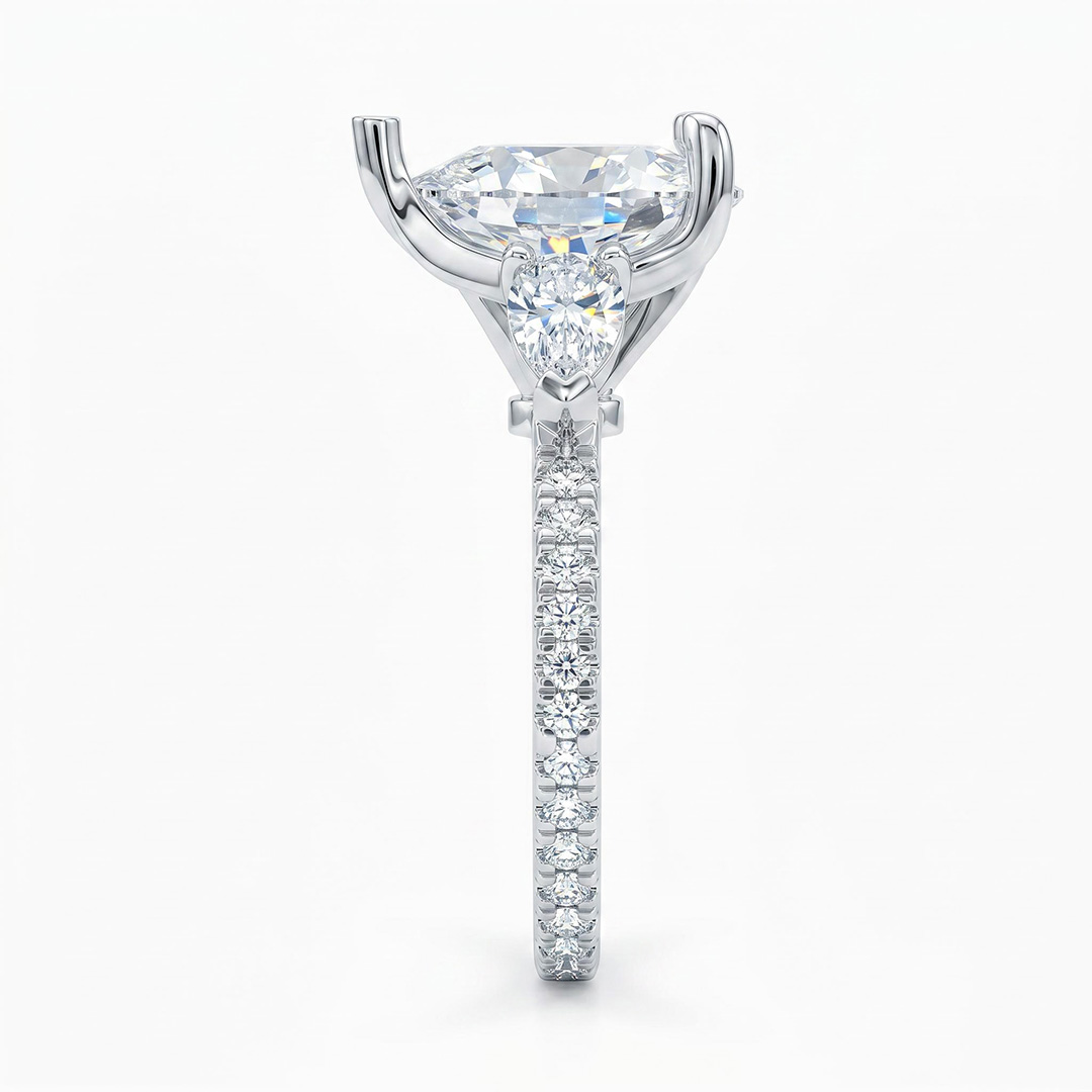  3-Stones Forever Love Heart Cut S925 Silver Ring