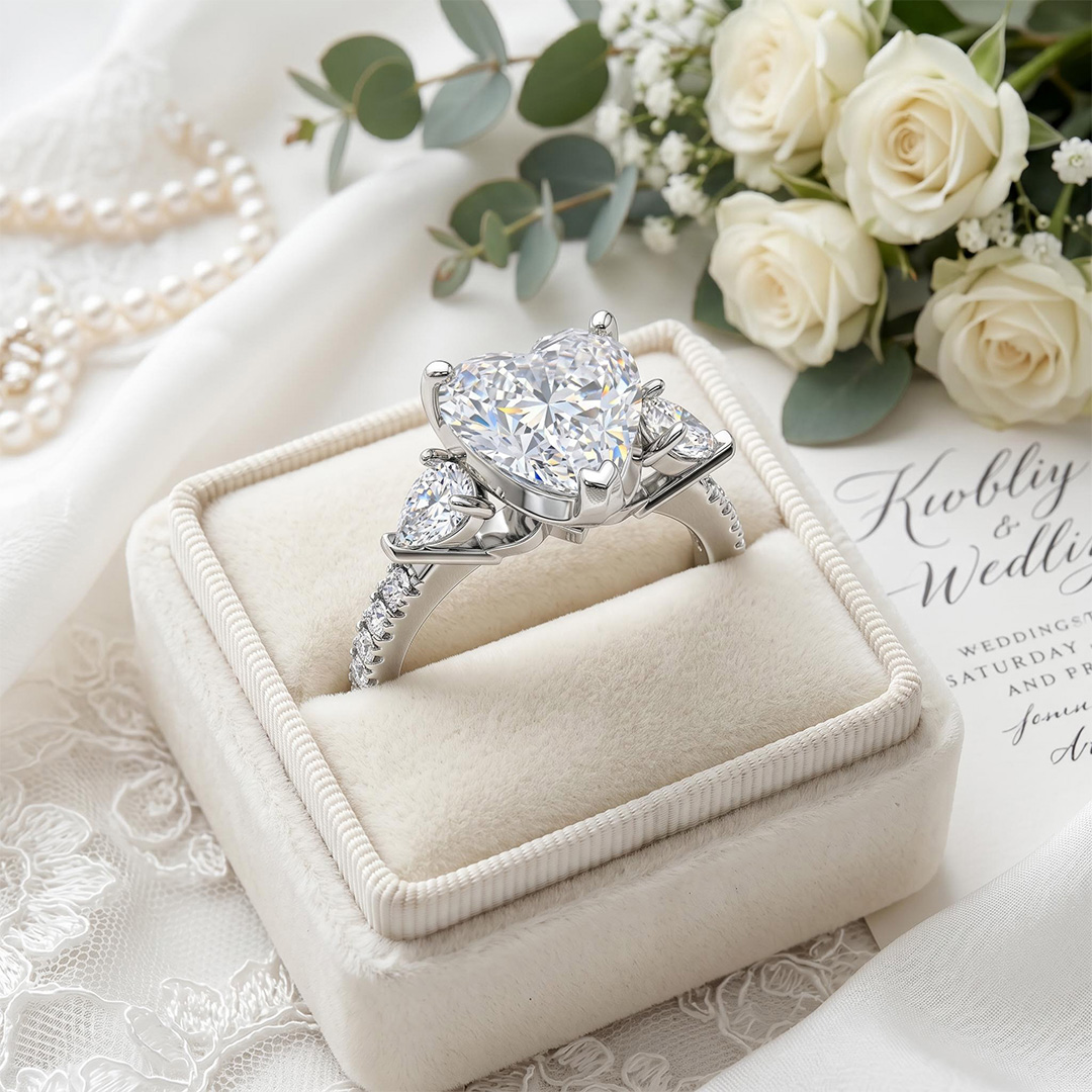 3-Stones Forever Love Heart Cut S925 Silver Ring