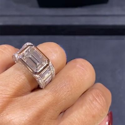  Emerald Cut S925 Silver Stylish Ring