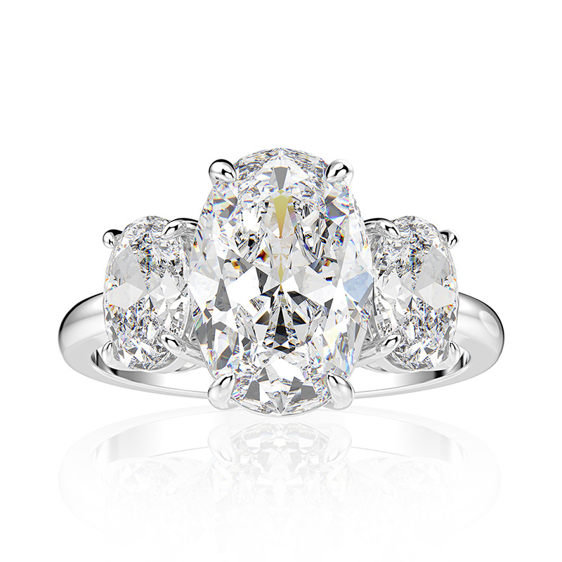 Oval Cut Three-Stone Engagement Ring