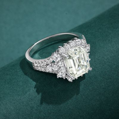 Fancy Emerald Cut Cluster Wedding Ring