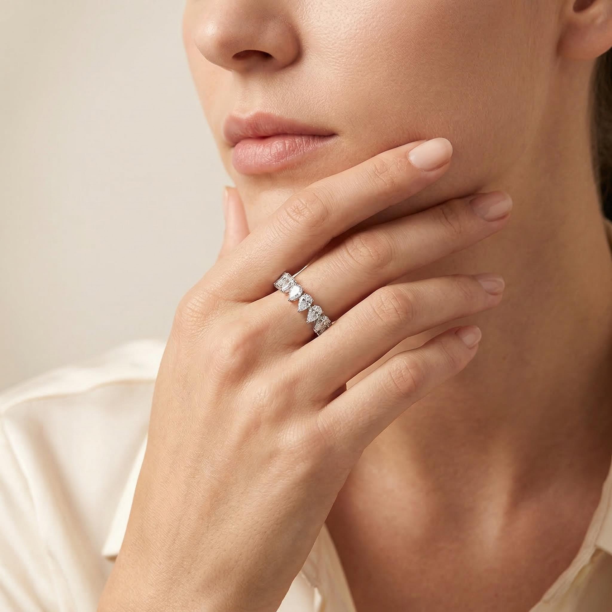  Pear Cut Eternity Band Ring