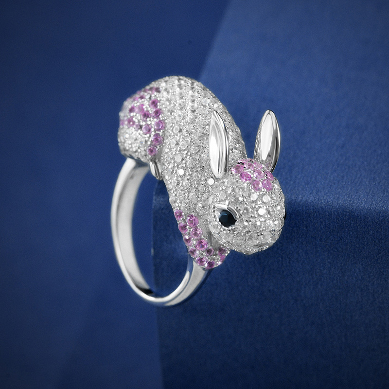 Iced Rabbit Ring in S925 Sterling Silver