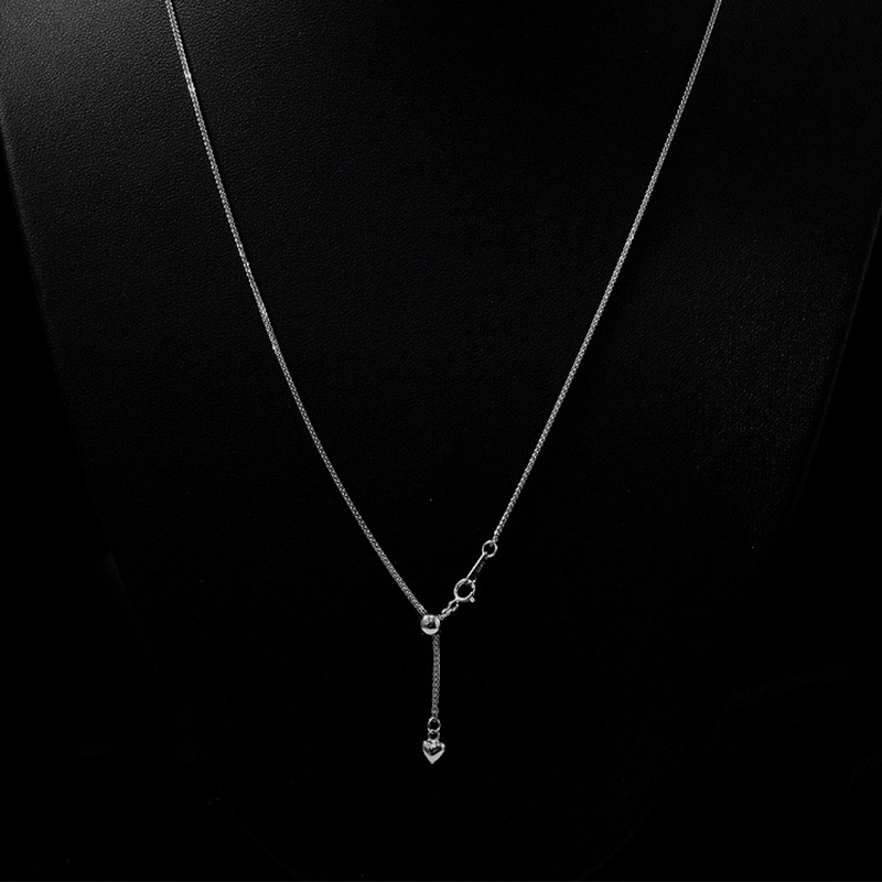 Slim Heart Pendant Necklace in S925 Silver