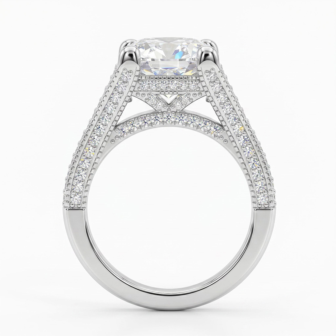 Lustrous Round Cut Engagement Halo Sterling Silver Ring Set Lustrous Round Cut Engagement Halo Sterling Silver Ring Set
