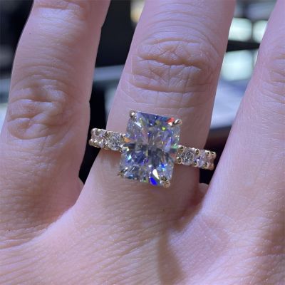 Glowing Radiant Cut Halo Engagement Ring