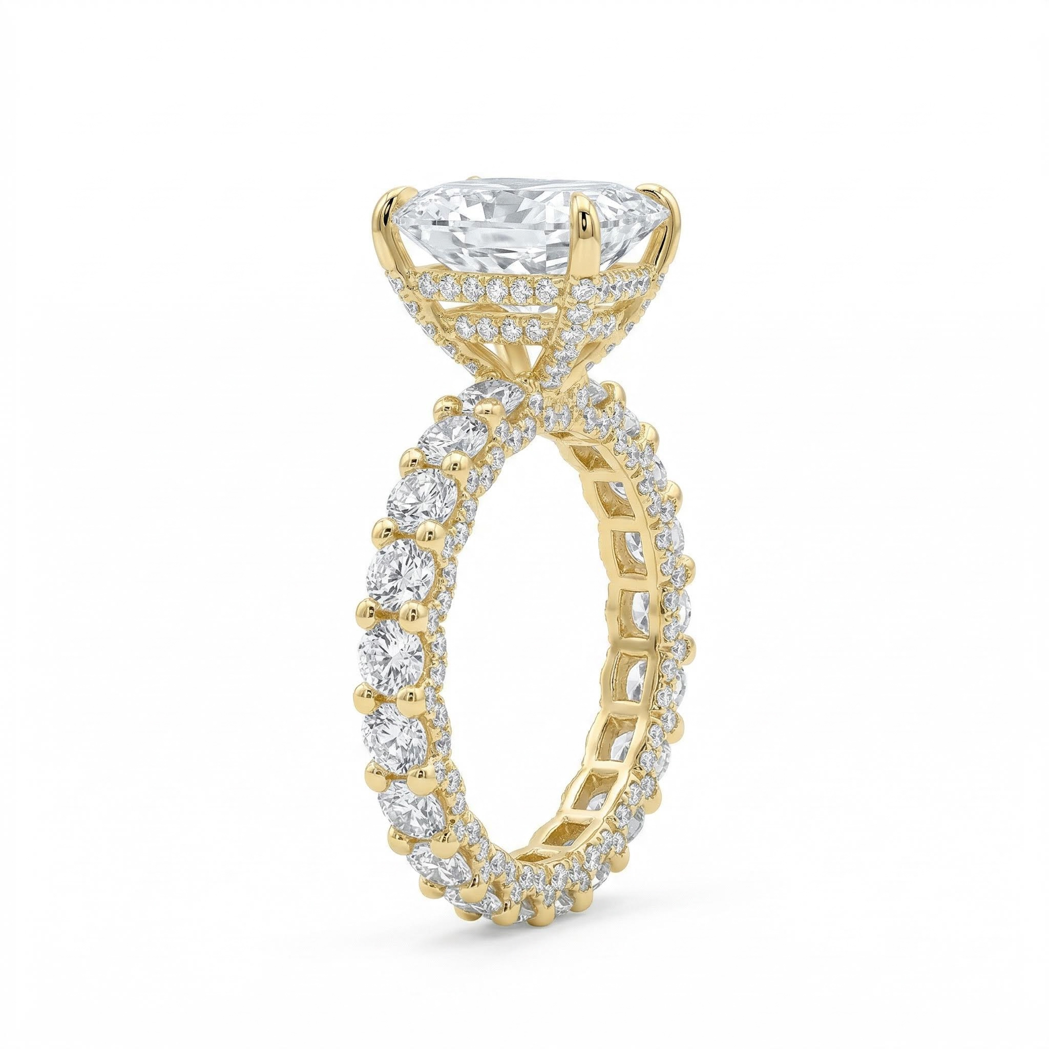 Glowing Radiant Cut Halo Engagement Ring