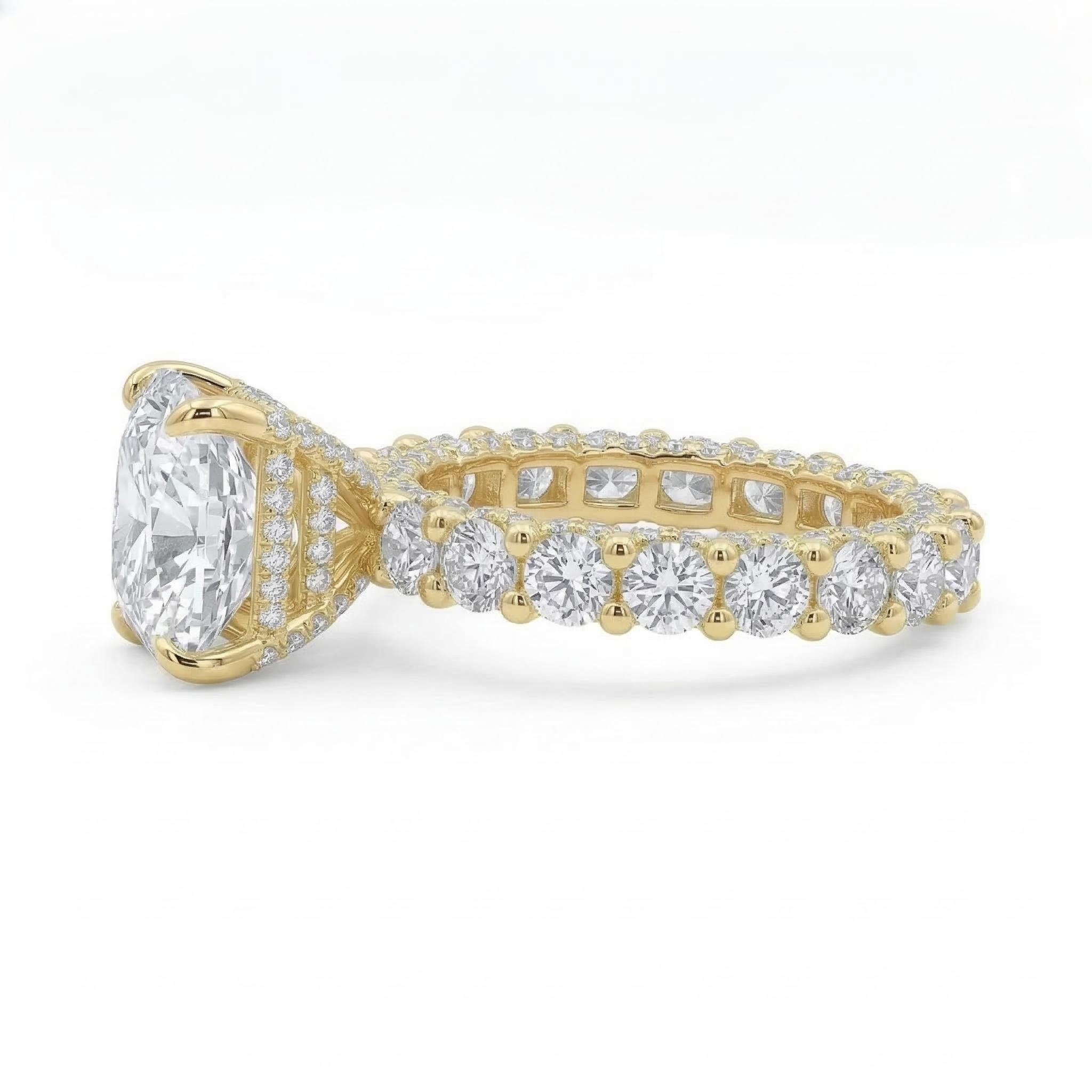 Glowing Radiant Cut Halo Engagement Ring