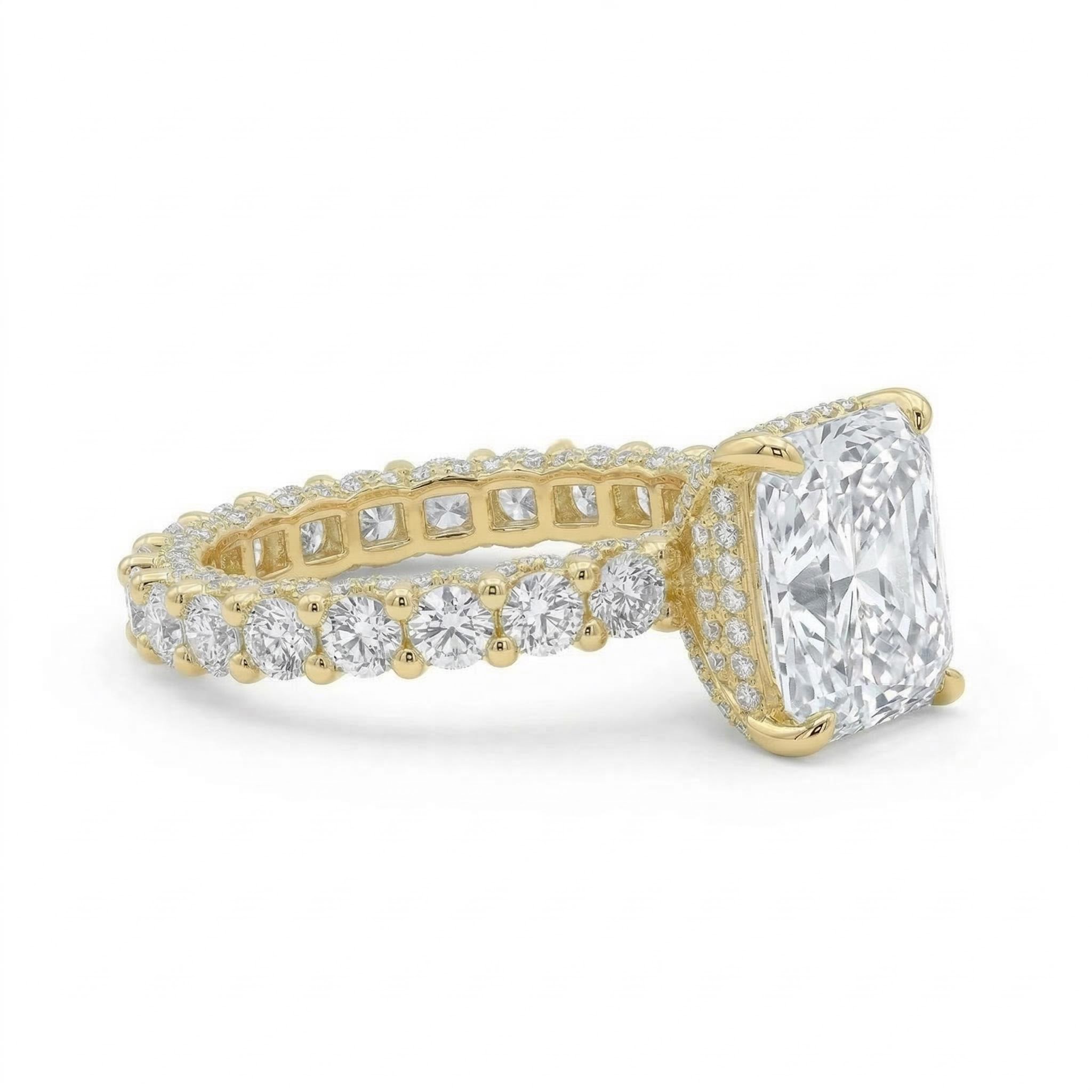 Glowing Radiant Cut Halo Engagement Ring