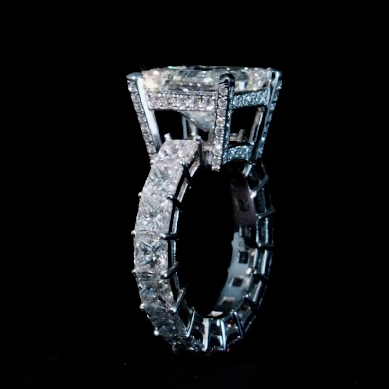 Glamorous Princess Cut Engagement Ring