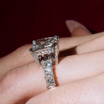 Glamorous Princess Cut Engagement Ring