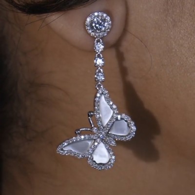 Captivating Butterfly S925 Silver Drop Earrings