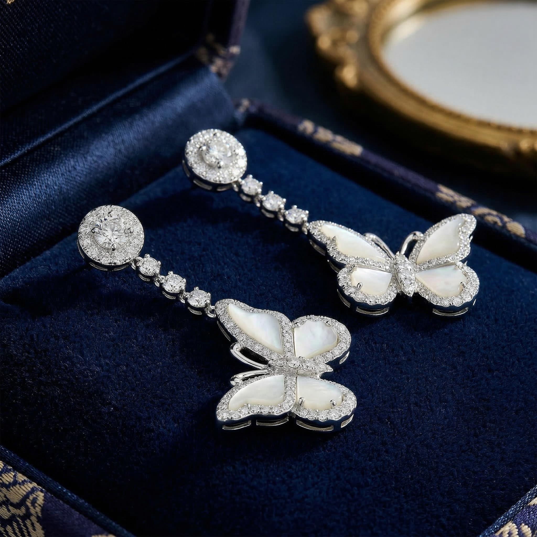 Captivating Butterfly S925 Silver Drop Earrings