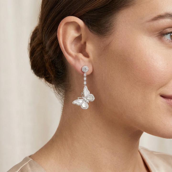 Captivating Butterfly S925 Silver Drop Earrings