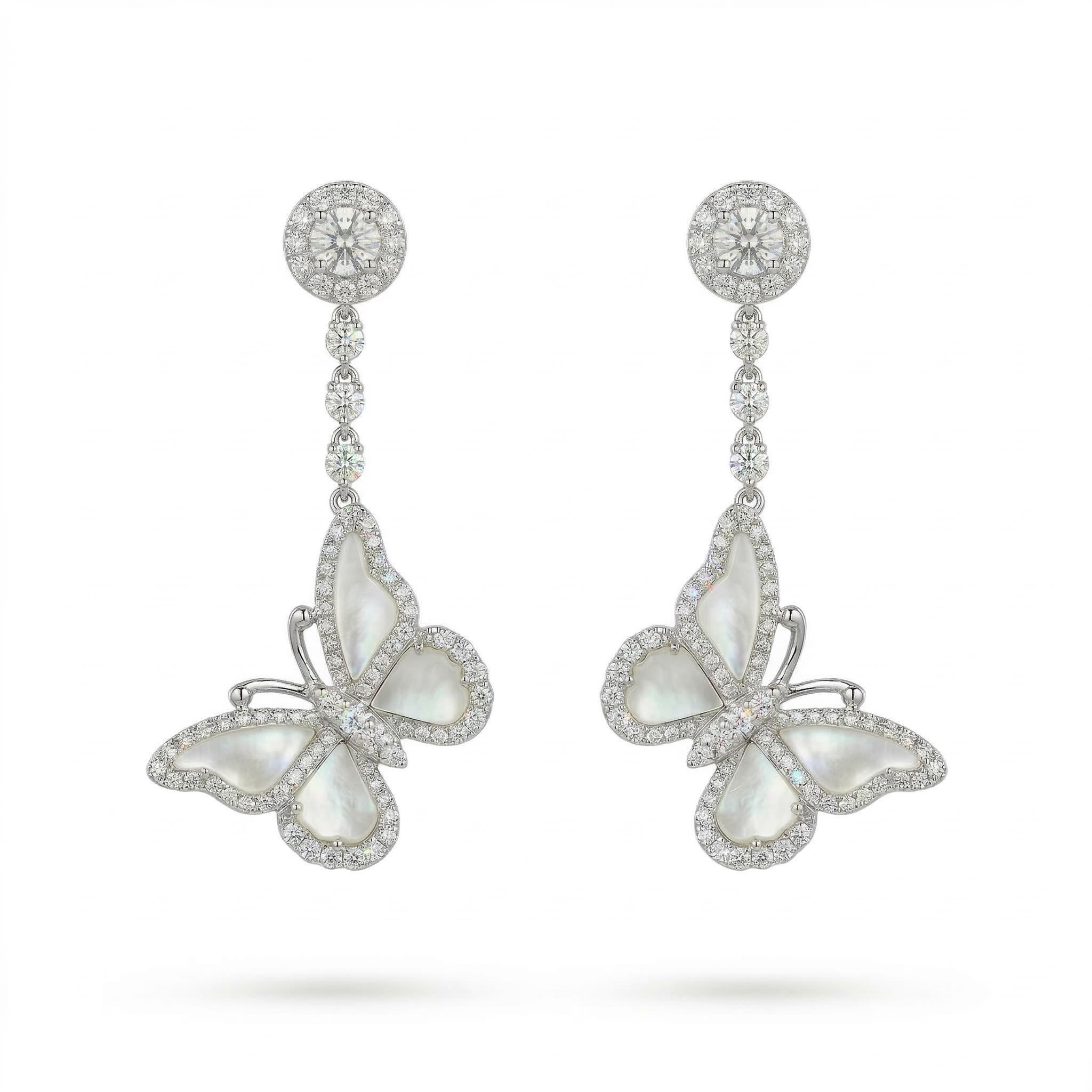 Captivating Butterfly S925 Silver Drop Earrings