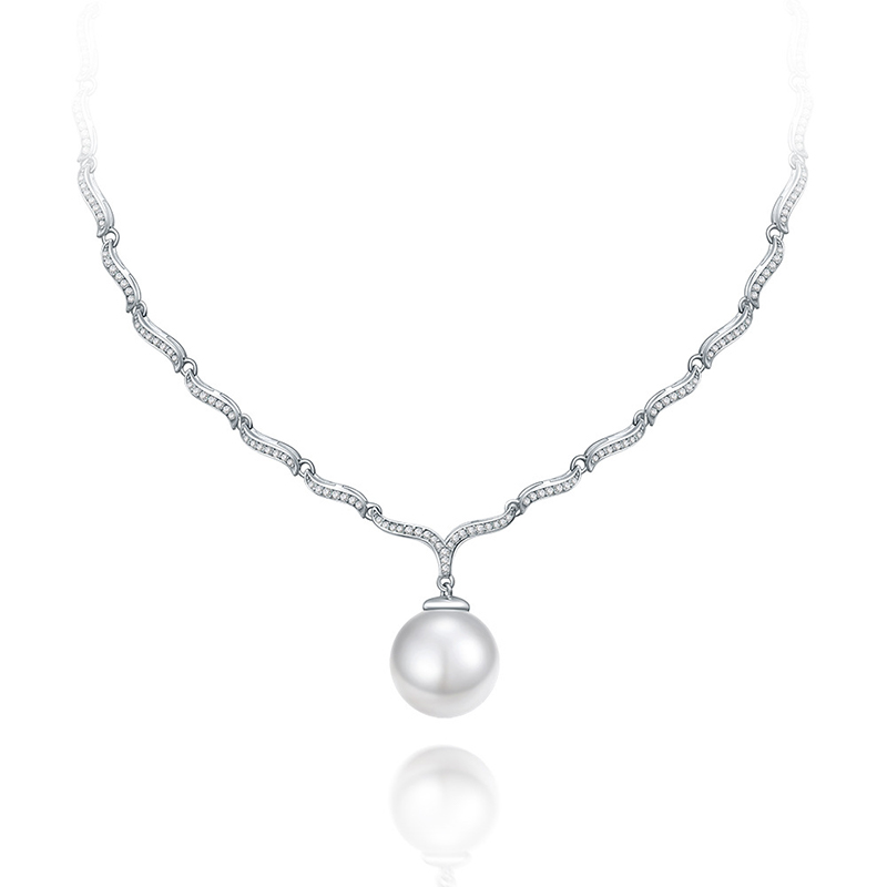  Pearl Pendant Necklace in 925 Sterling Silver
