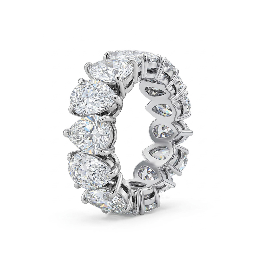  Alternating Pear Cut Eternity Band