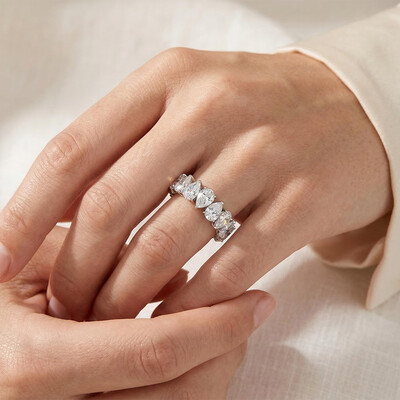  Alternating Pear Cut Eternity Band