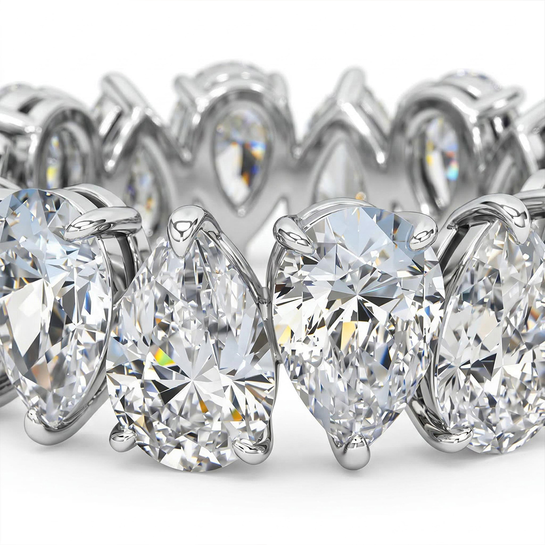  Alternating Pear Cut Eternity Band