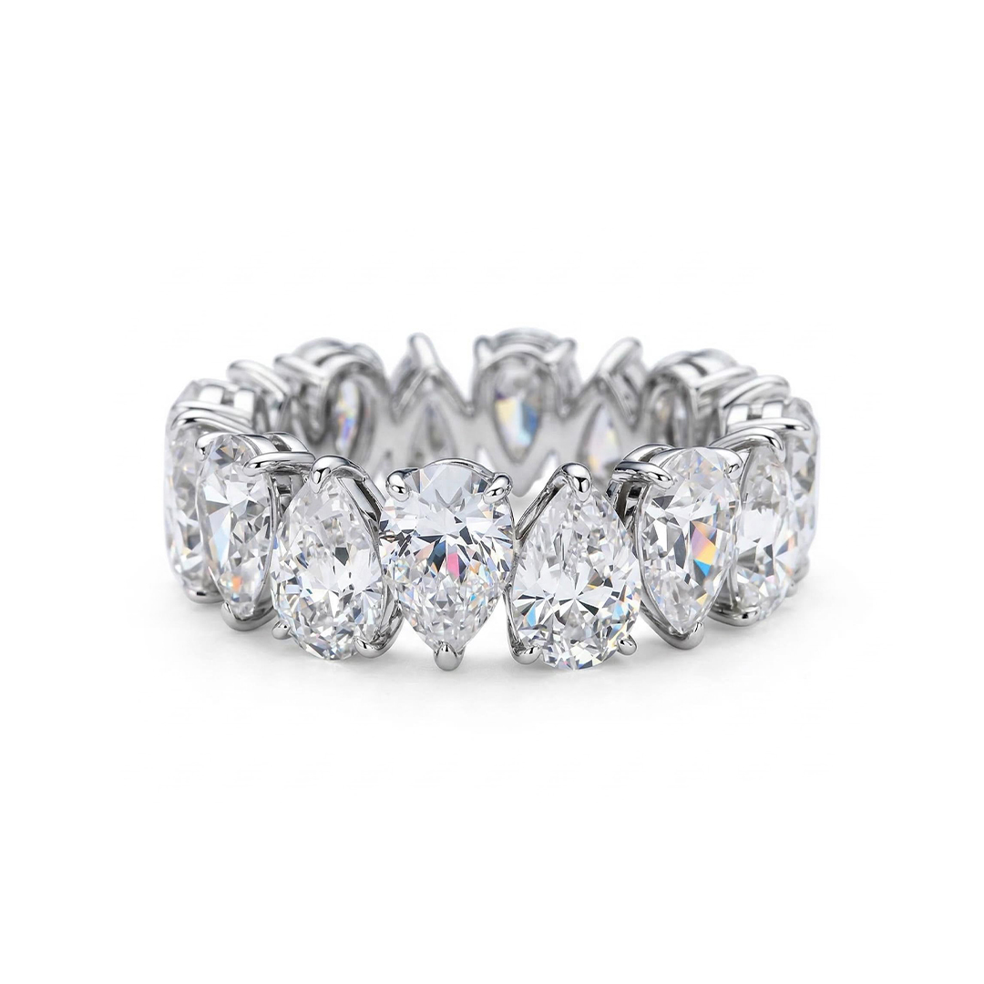  Alternating Pear Cut Eternity Band