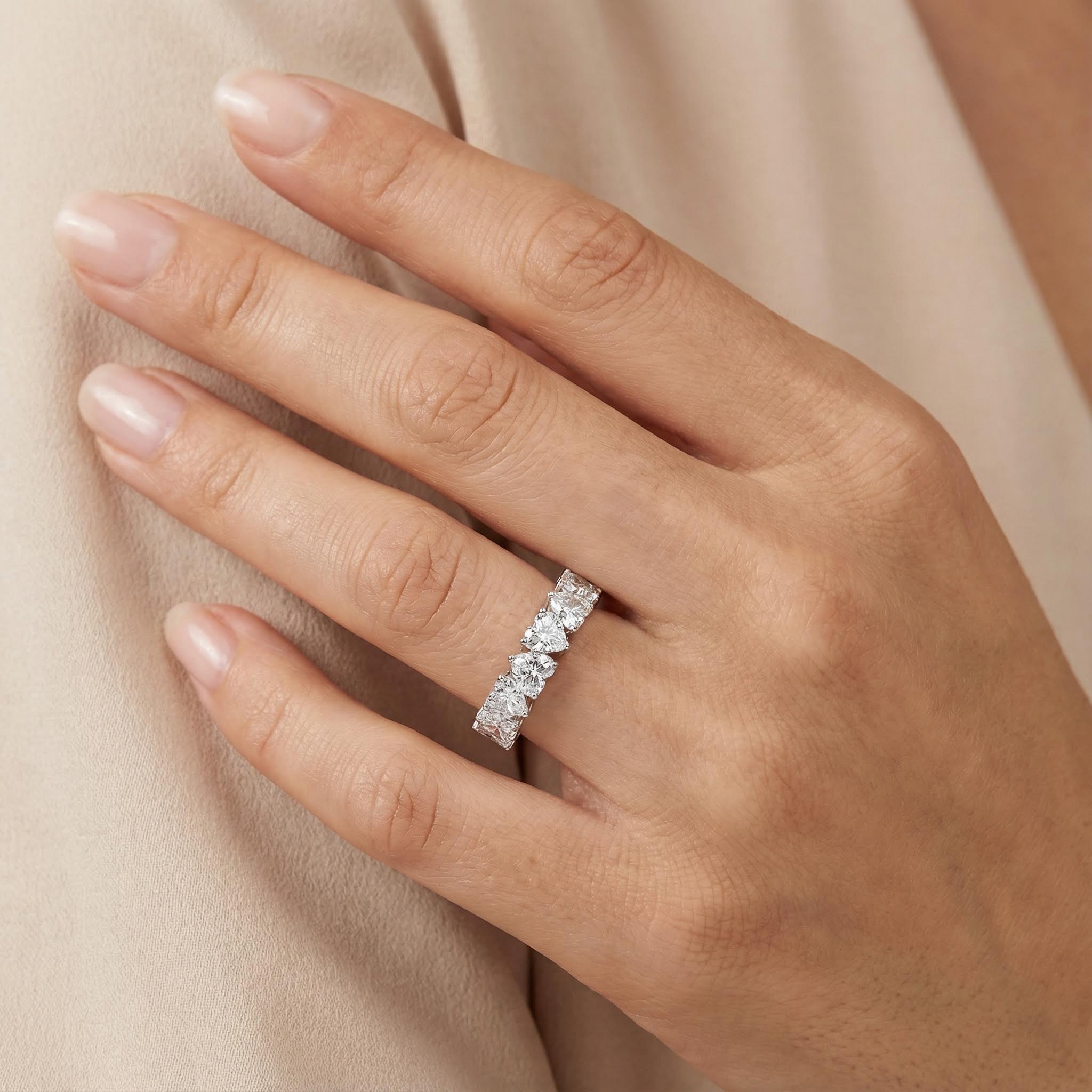 Sweet Heart Cut Eternity Band Sweet Heart Cut Eternity Band