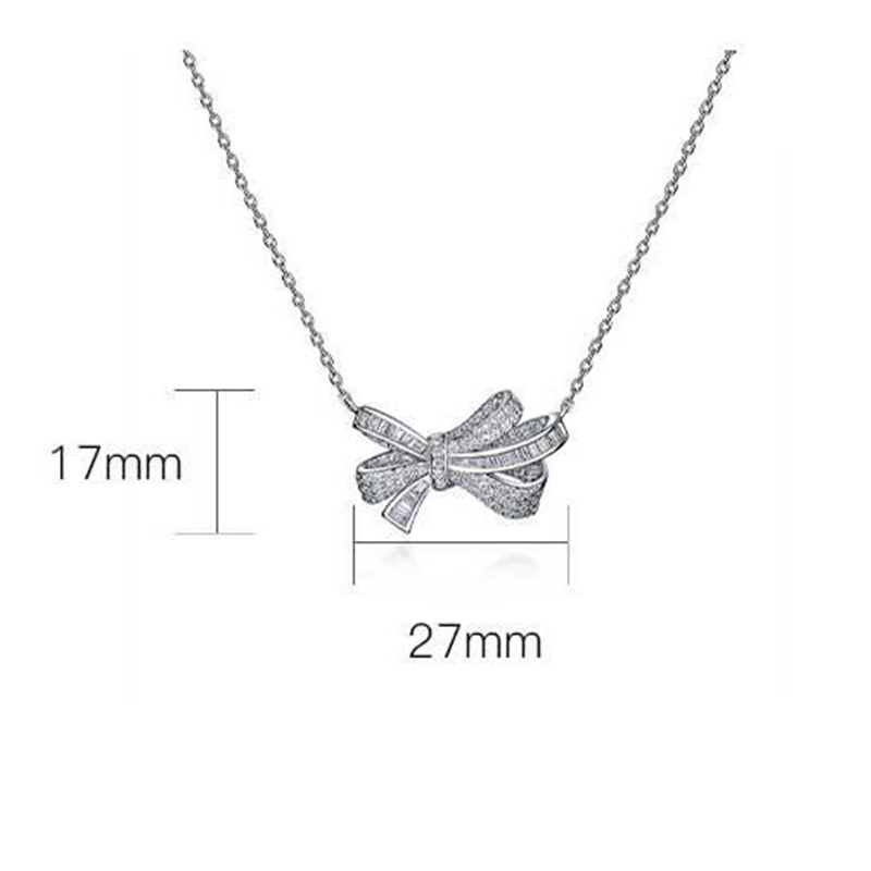 Micro Paved Bowknot Sterling Silver Pendant
