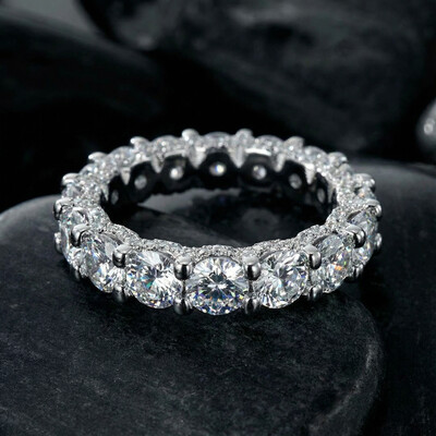 3.8 Ct Round Cut Micro Pave Band