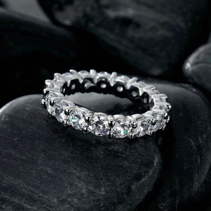 3.8 Ct Round Cut Micro Pave Band