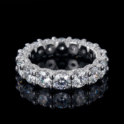 3.8 Ct Round Cut Micro Pave Band