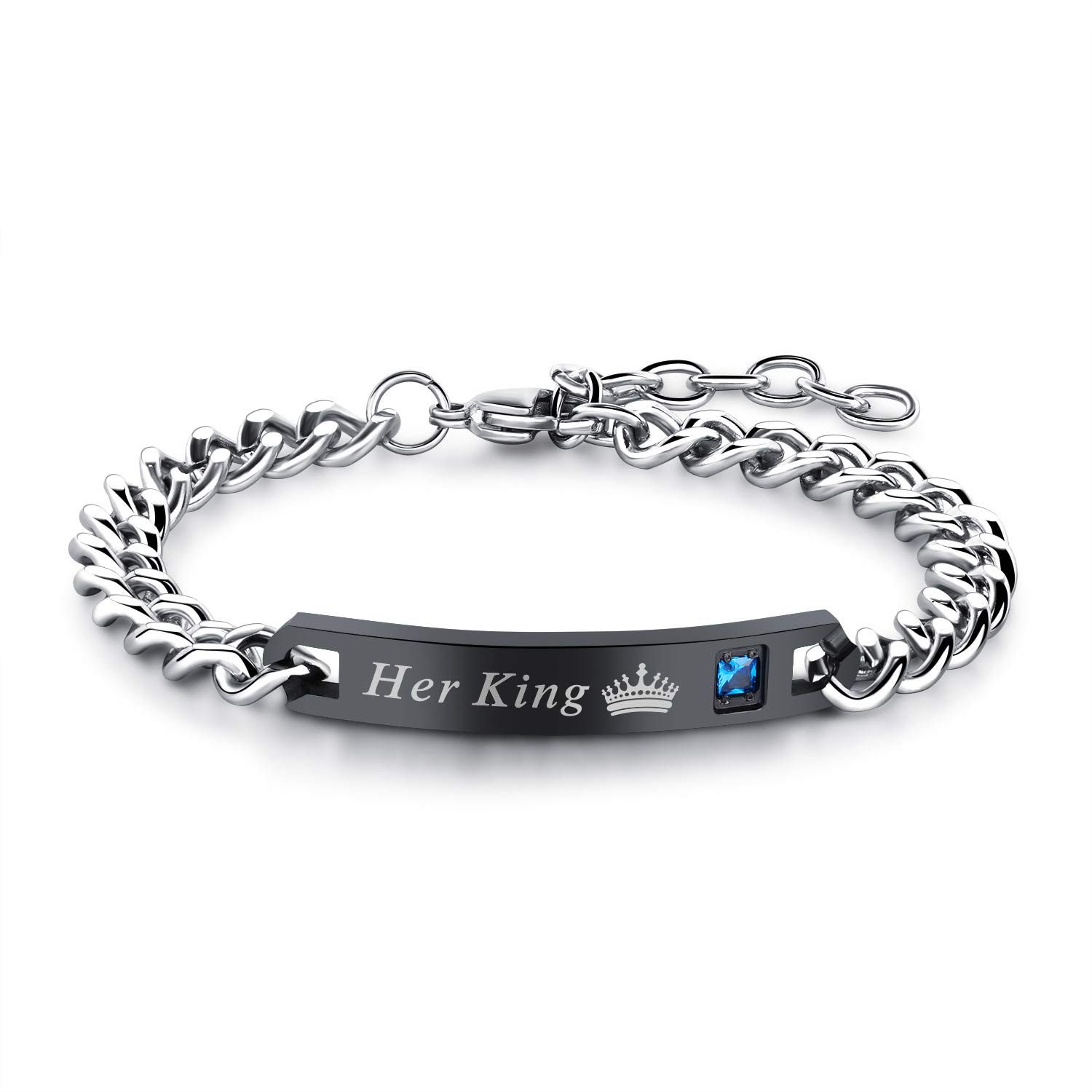 Stainless Steel Her King Bracelet