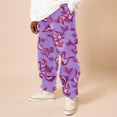 Flannel  Butterfly Flame Print Track Pants