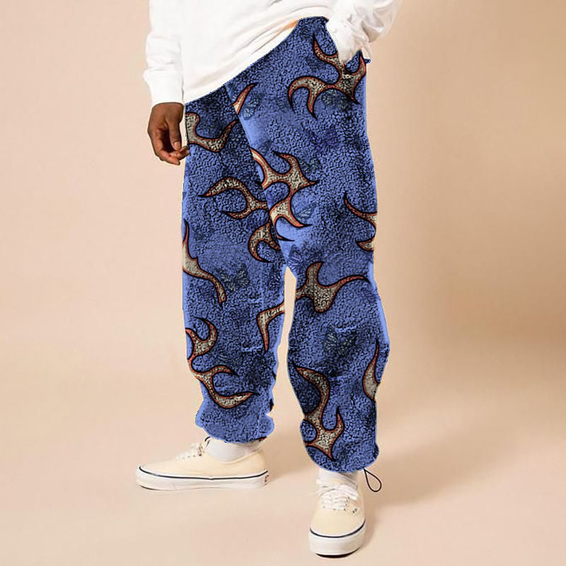 Flannel  Butterfly Flame Print Track Pants