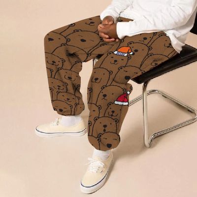 Flannel Bear  Christmas  Casual Pants