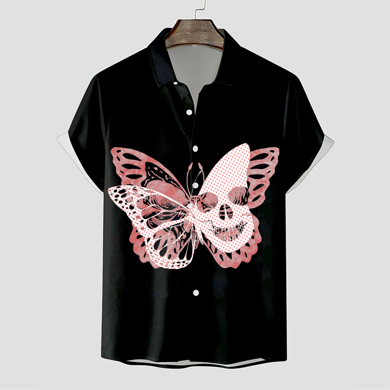 Men's Skull Butterfly Gradient Shirt Collection