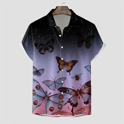 Men's Skull Butterfly Gradient Shirt Collection