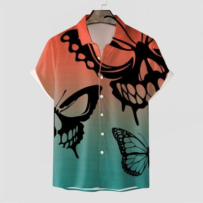 Men's Skull Butterfly Gradient Shirt Collection