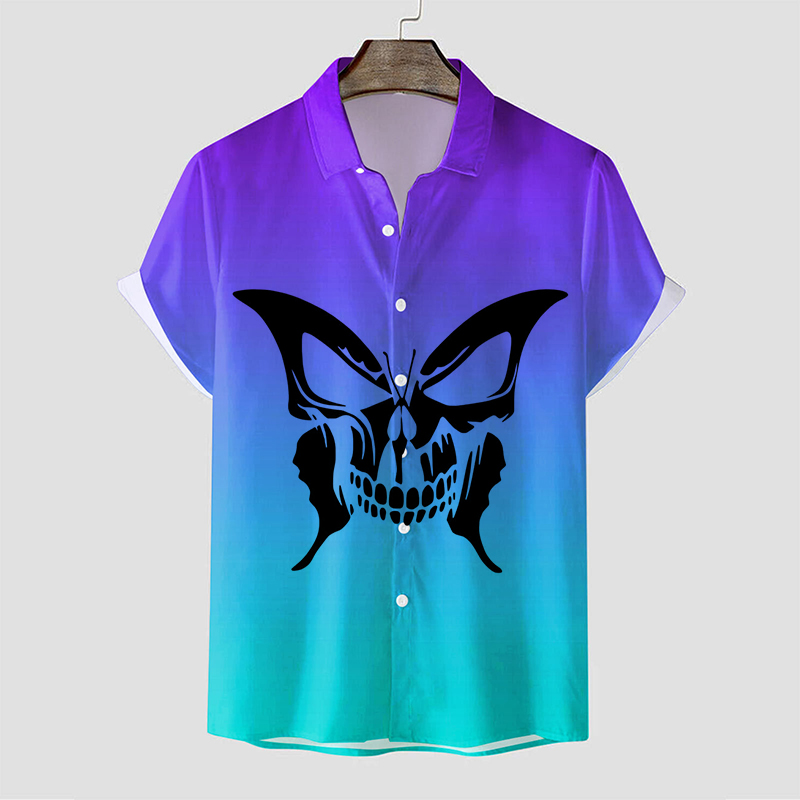 Men's Skull Butterfly Gradient Shirt Collection