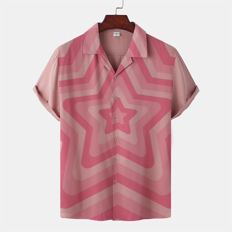 Personalized Creative Stripe Printed Hawaiian Shirt