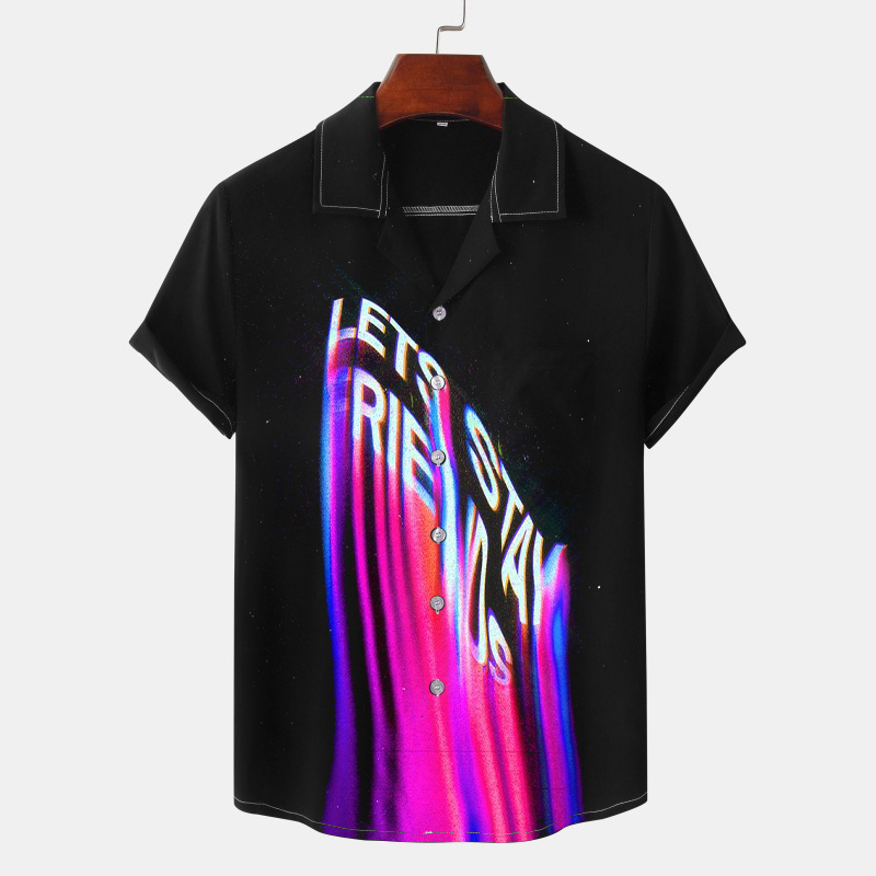 Rendering Printed Black Shirt Collection