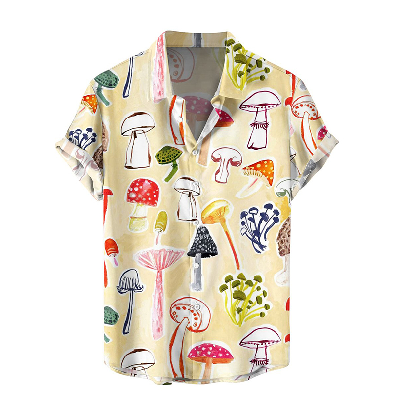 Men‘s Hawaiian Shirts Mushroom Painting Shirts