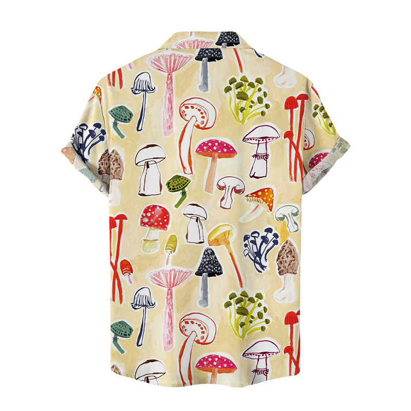 Men‘s Hawaiian Shirts Mushroom Painting Shirts
